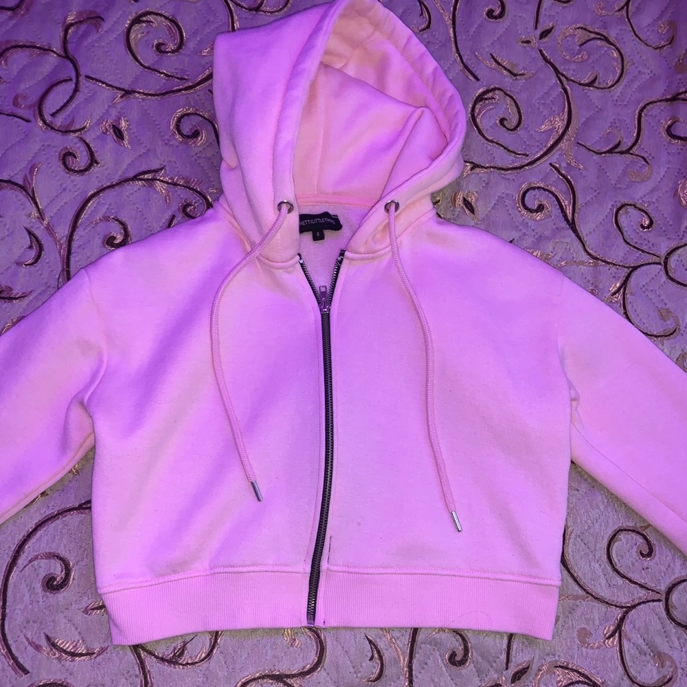 COPY - Pretty little thing cropped zip up hoodie